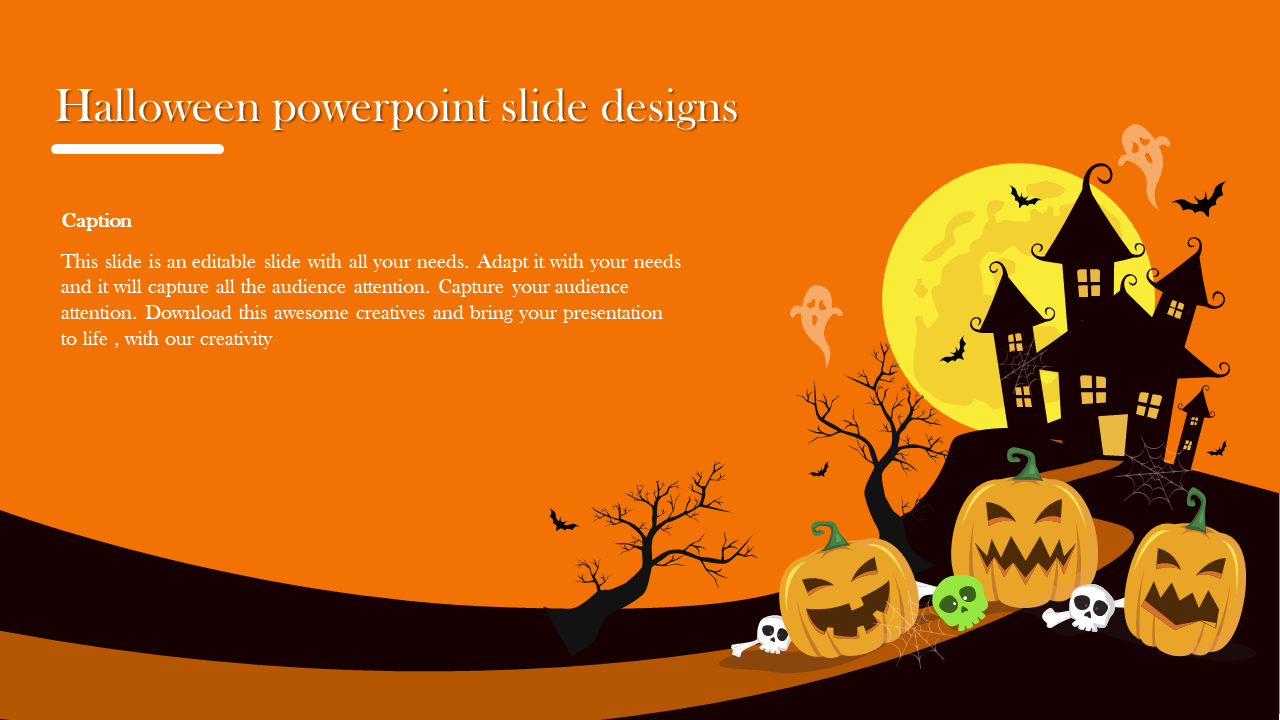 Creative Scary Halloween PowerPoint Slide Designs Template 